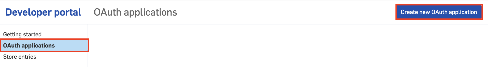 Create an application in the dev portal