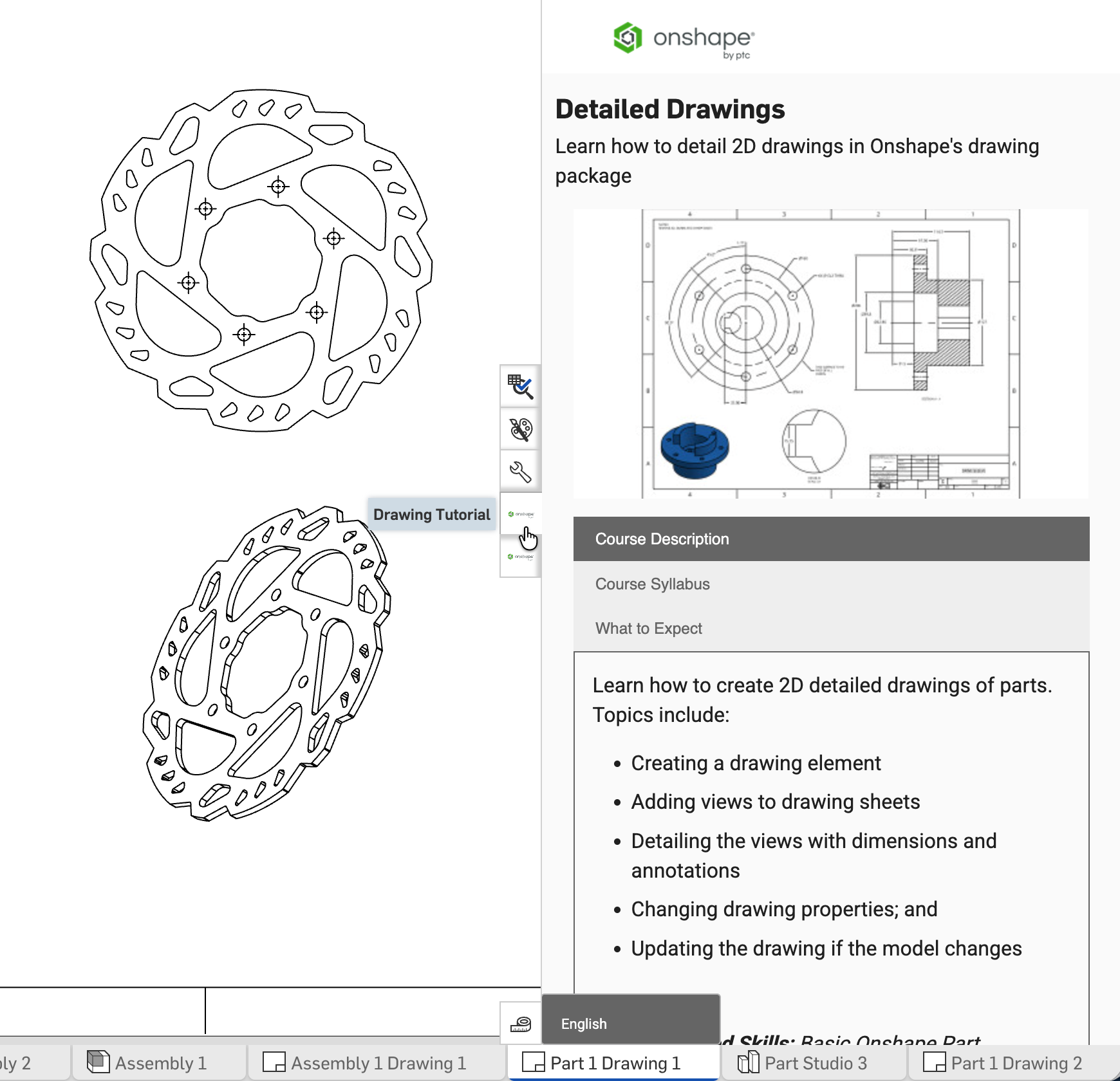 Example of an Element right panel extension with an Inside drawing context